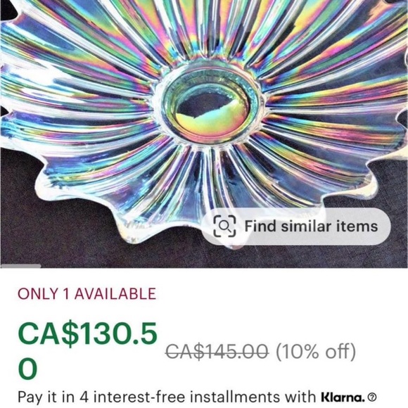 Vintage Federal Glass Co. Celestial Iridescent Petal Bowls - TWO included - Picture 7 of 9